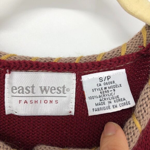 Vintage East West  Fashions Button-Up Bear and Bees Embroidered Knit Cardigan SP - Picture 3 of 14